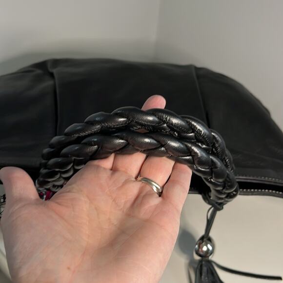 Furla Black Leather Tassel Tote w/COA, Dust Bag & Scarf EUC No Callout MSRP$450 - Picture 12 of 16